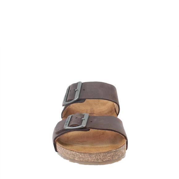 NEW HAFLINGER women's andrea two strap sandals in brown - Picture 4 of 6
